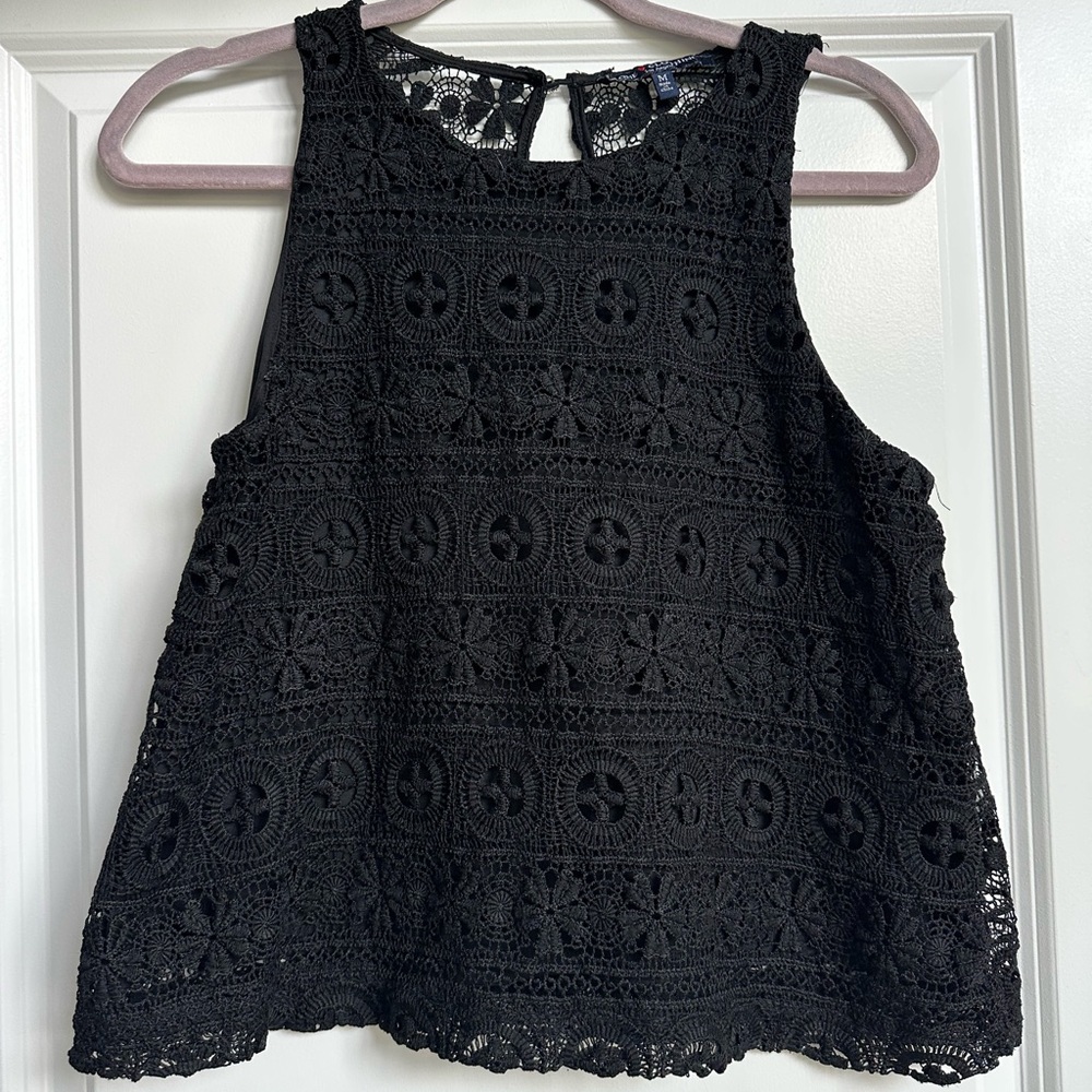 One Clothing Black Embellished Boxy Tank Top